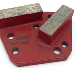 HTC STYLE SHOE SCREW MOUNT DOUBLE SQUARE 6 HOLE STYLE GRIT 60/80 SOFT BOND - Diamond Blade Supply