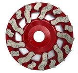 5" X 18 SEG X 18 GRIT T1 TWISTER DIAMOND CUP WHEEL - Diamond Blade Supply